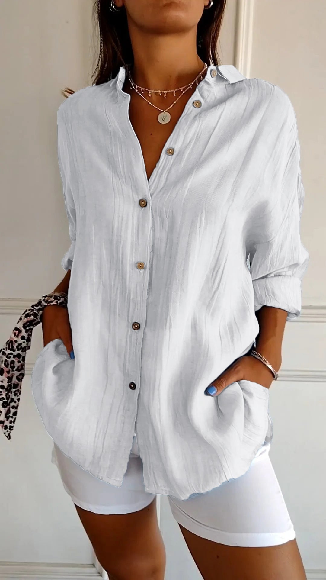 Sasha | Elegant Pleated Vacation Blouse — Summer Essential
