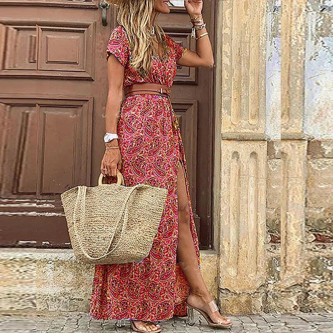 Sienna | Airy Boho Maxi Dress — Comes With Belt